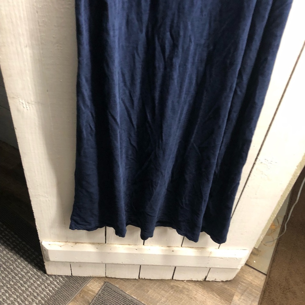 Style & Co Womens VNeck Maxi Dress Navy Blue and White XSmall - Picture 4 of 6
